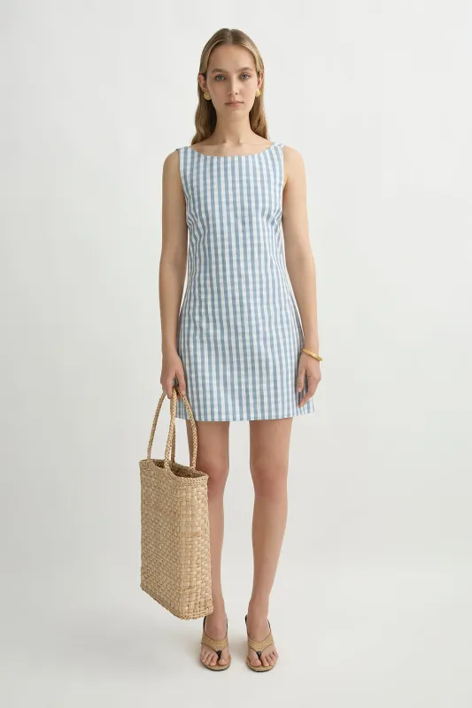 HEIDI DRESS - BLUE GINGHAM sold by Posse