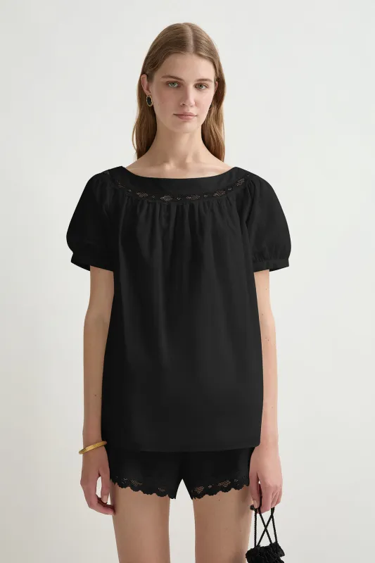 MARILYN BLOUSE - BLACK sold by Posse