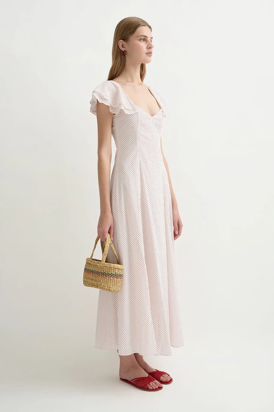 MARLOWE SUNDRESS - CREAM & RED POLKA DOT sold by Posse product image thumbnail 3