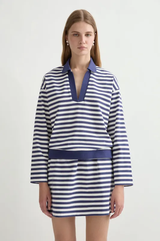 HAISLEY POLO - NAVY STRIPE sold by Posse