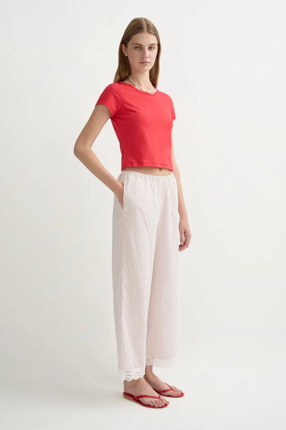 MARLOWE PANT - CREAM & RED POLKA DOT sold by Posse product image thumbnail 3