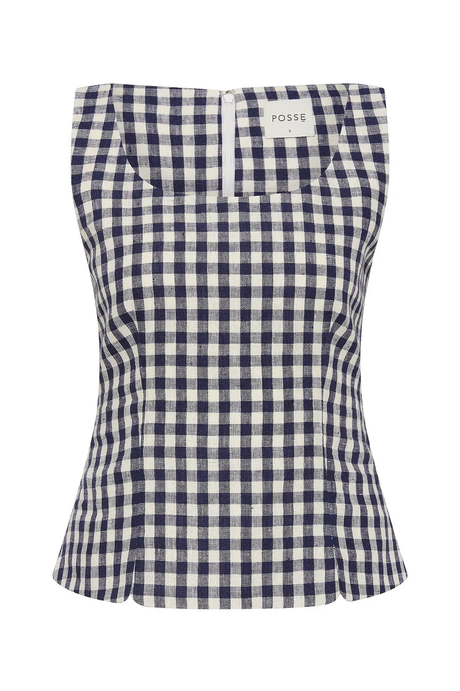 SADIE TOP - NAVY GINGHAM sold by Posse product image thumbnail 5