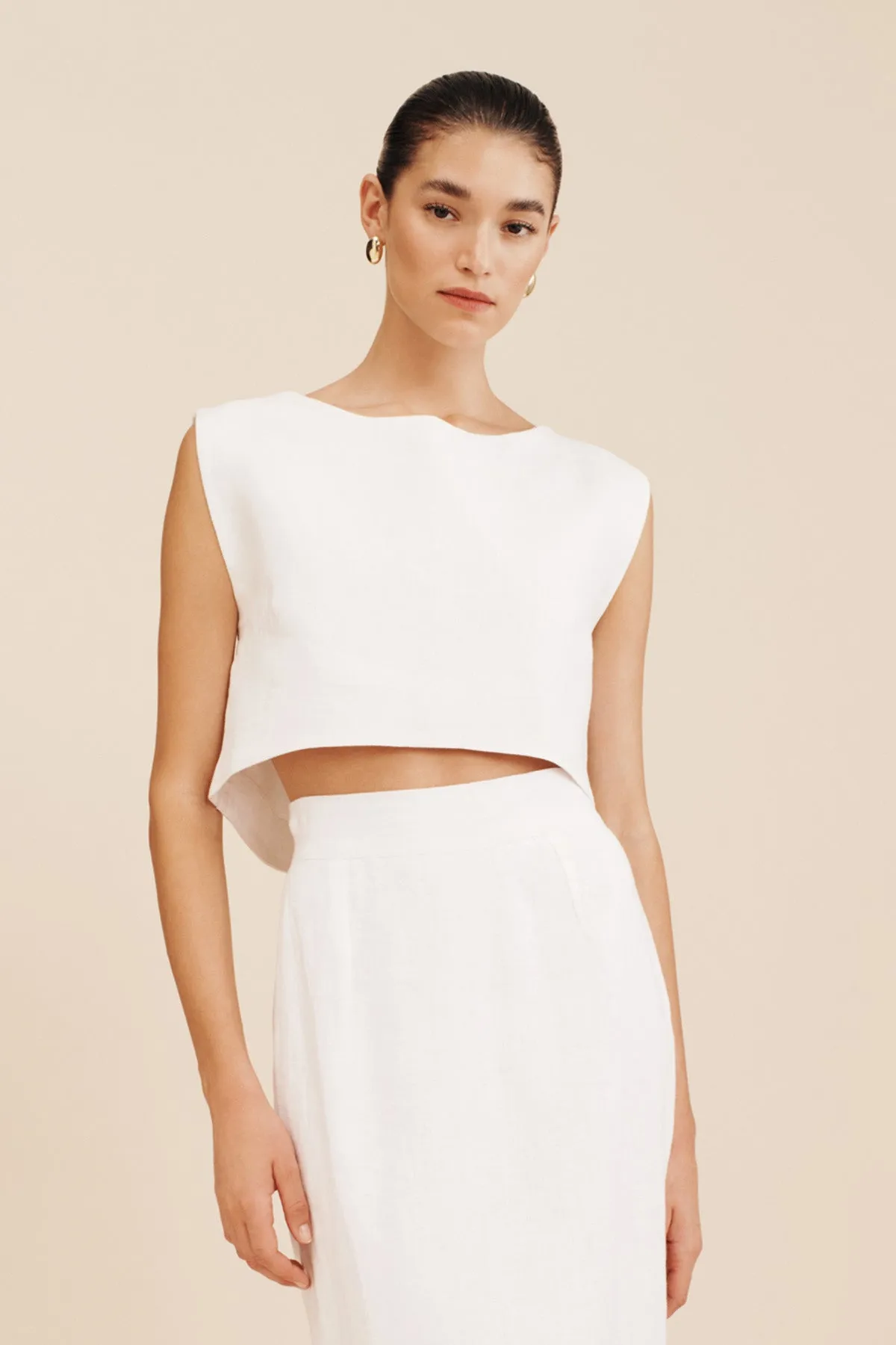 MARTINA CROP TOP - IVORY sold by Posse