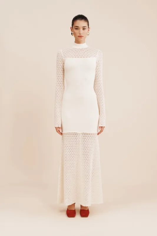 ROMY HIGH NECK DRESS - CREAM sold by Posse