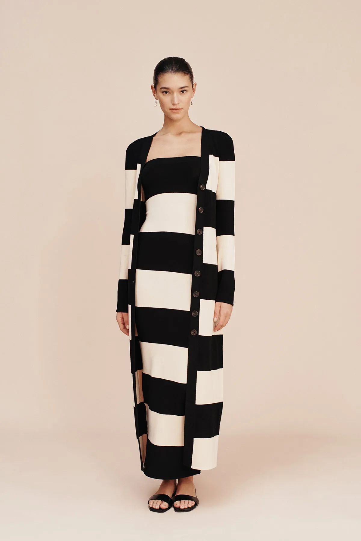 THEO STRAPLESS DRESS - BLACK STRIPE sold by Posse product image thumbnail 5