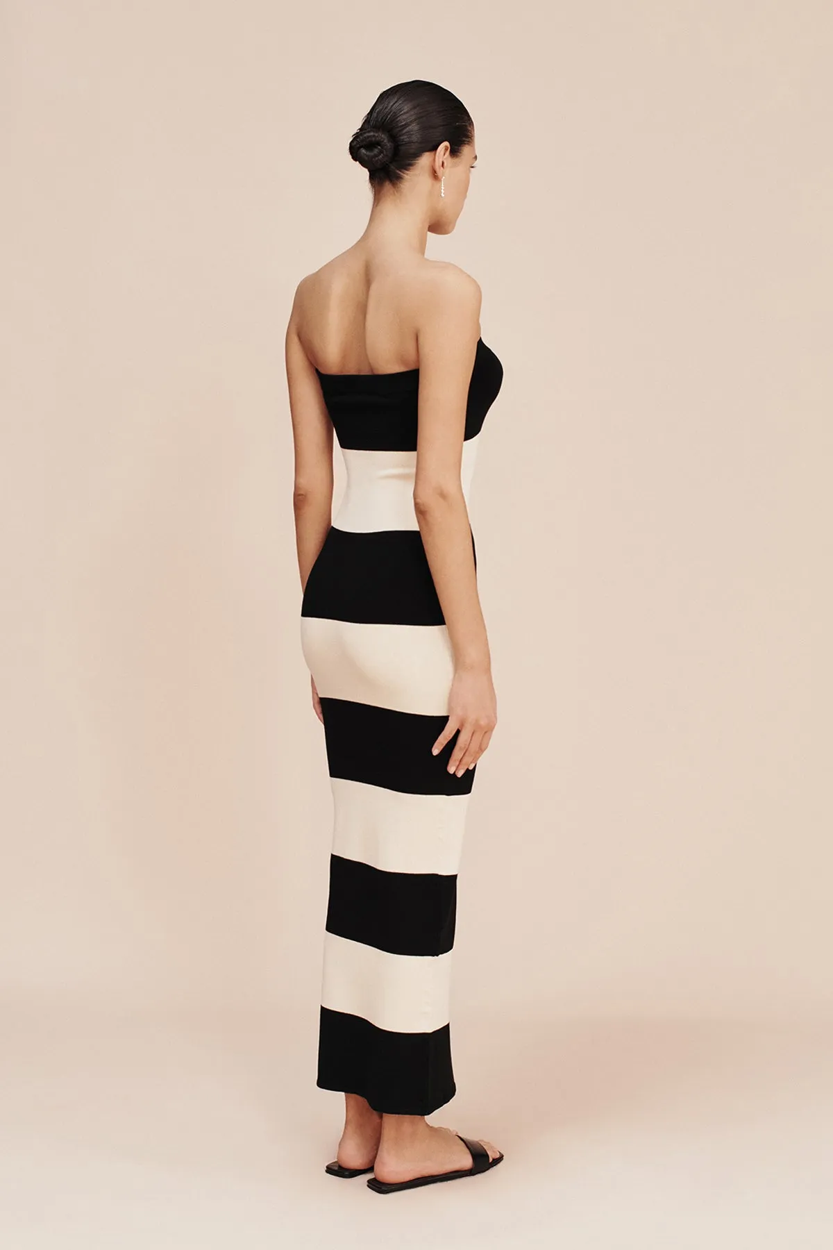 THEO STRAPLESS DRESS - BLACK STRIPE sold by Posse product image thumbnail 2