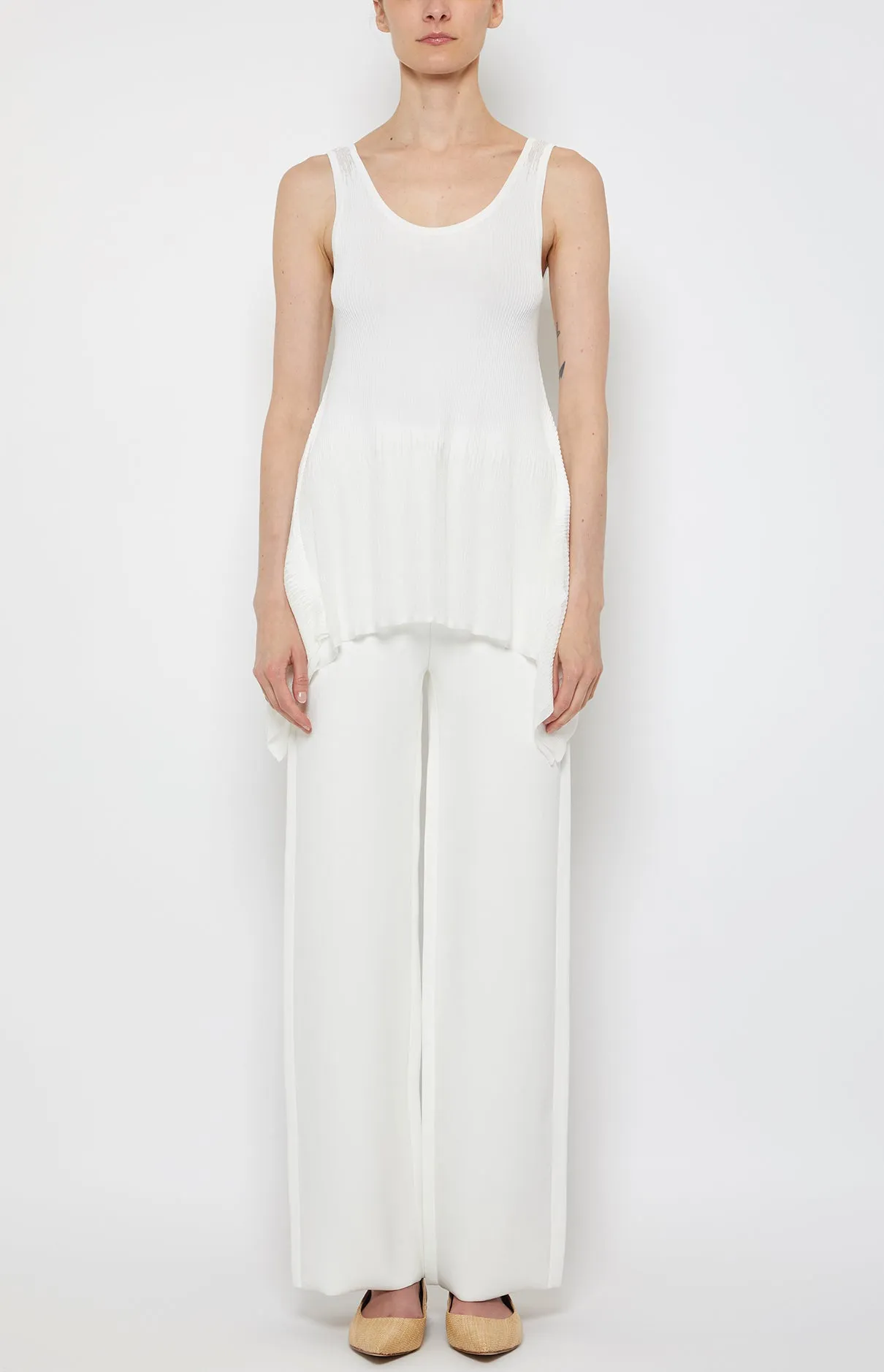 SHEER/OPAQUE PEPLUM SHELL TANK sold by Prabal Gurung