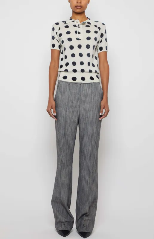 POLKA DOT SHORT SLEEVE POLO made by Prabal Gurung