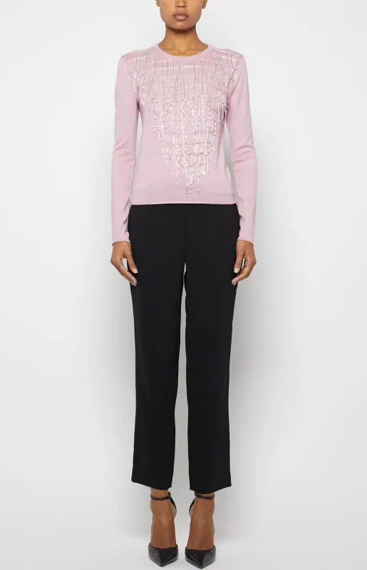 EMBROIDERED LONG SLEEVE CREWNECK SWEATER made by Prabal Gurung