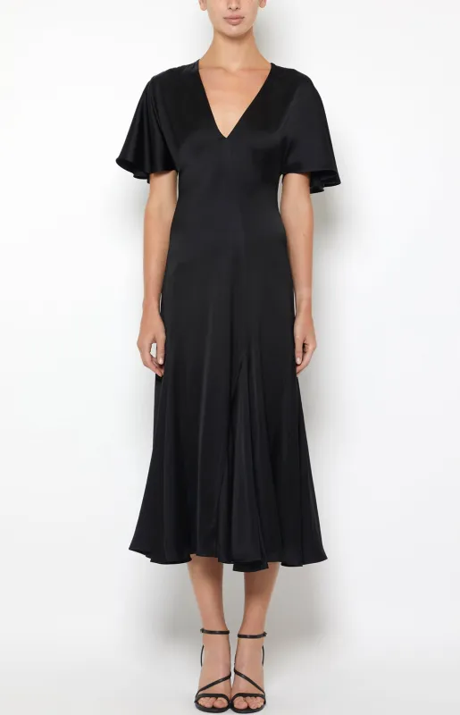 MIDI FLUTTER SLEEVE FLARE DRESS made by Prabal Gurung