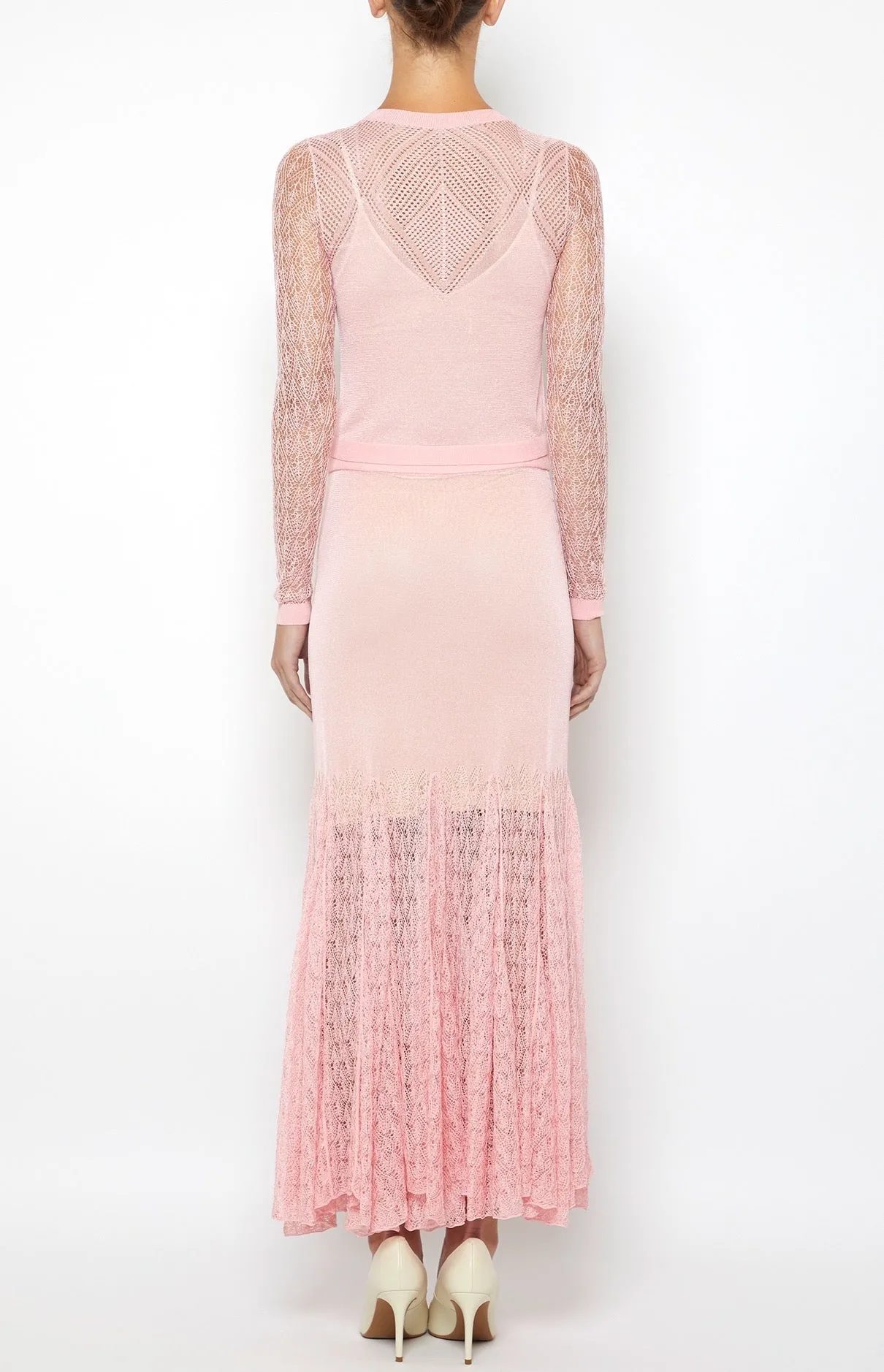 POINTELLE KNEE LENGTH TRUMPET SKIRT sold by Prabal Gurung product image thumbnail 3