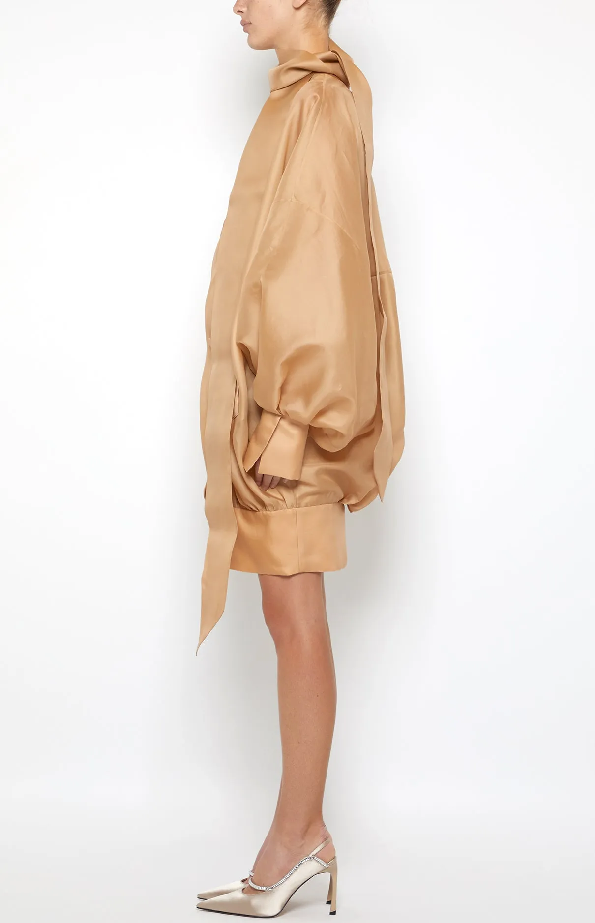 CURLED COLLAR HEM TIE OVERSIZE COAT sold by Prabal Gurung product image thumbnail 2