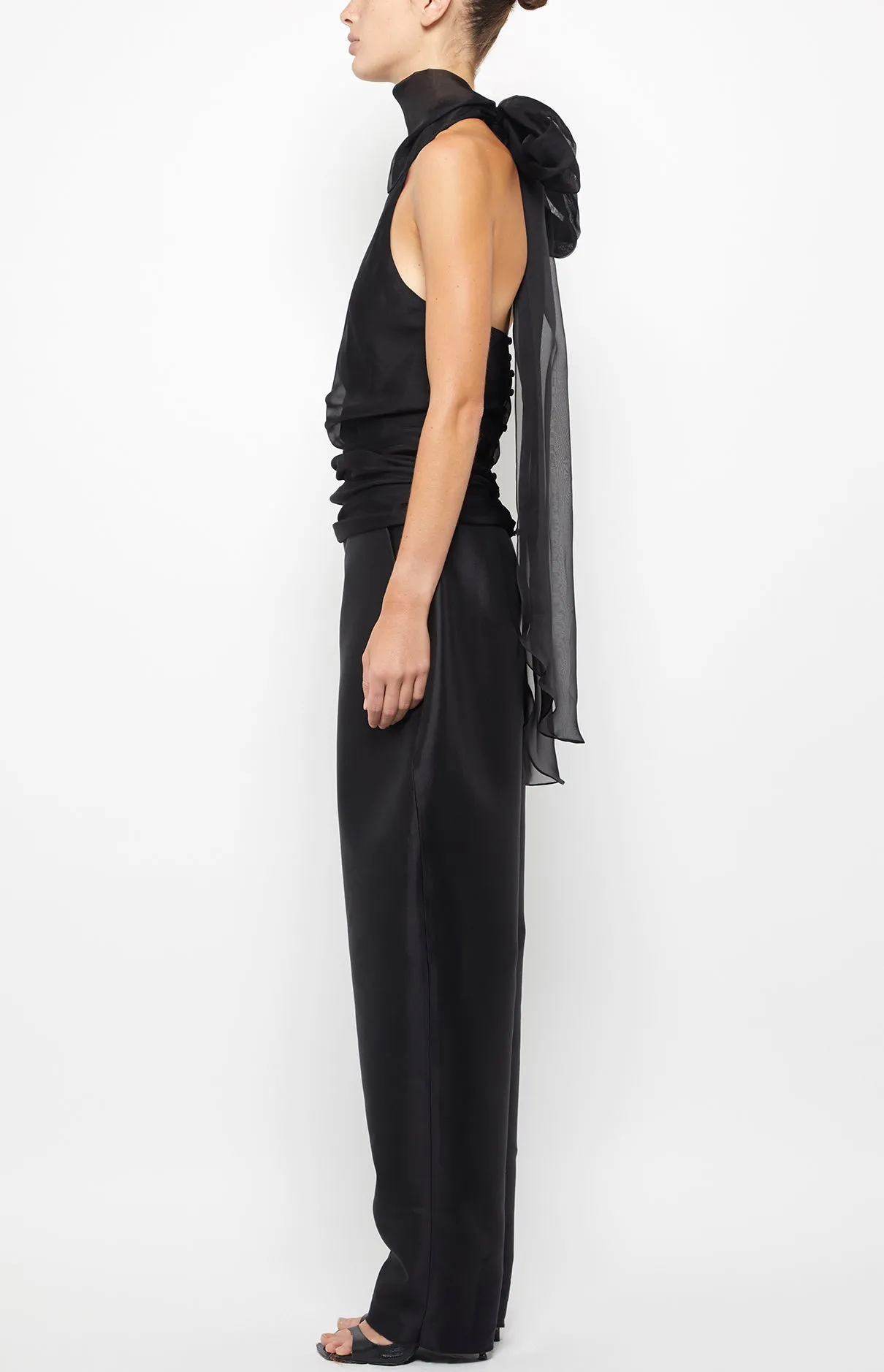 LINED HALTER-NECK OPEN-BACK TOP WITH FLOATING NECK TIES sold by Prabal Gurung product image thumbnail 2
