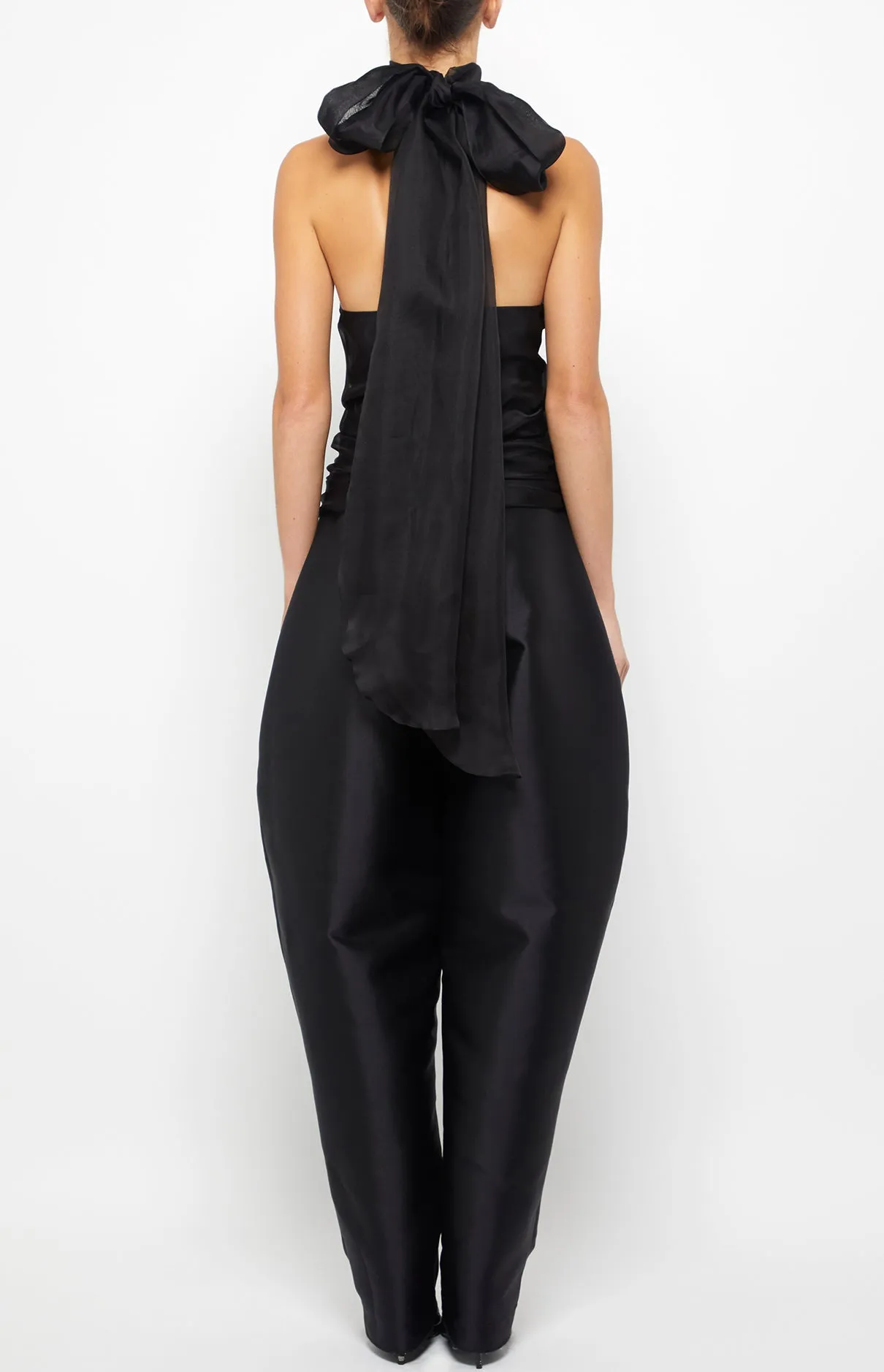 LINED HALTER-NECK OPEN-BACK TOP WITH FLOATING NECK TIES sold by Prabal Gurung product image thumbnail 3