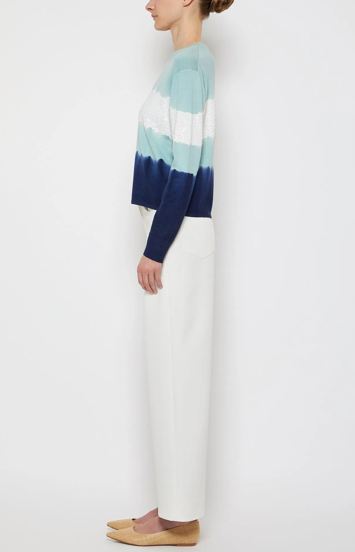 EMBROIDERED STRIPE CREWNECK PULLOVER sold by Prabal Gurung product image thumbnail 3