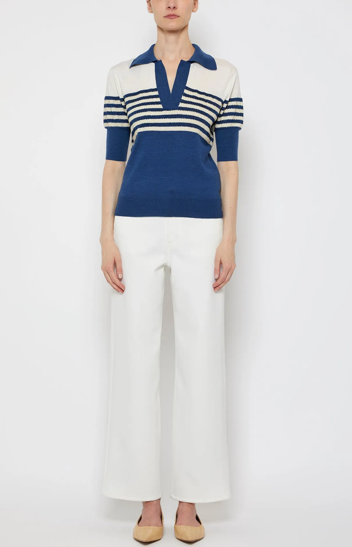 EMBROIDERED SHORT SLEEVE POLO sold by Prabal Gurung