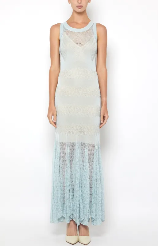 POINTELLE SLIP MAXI TRUMPET DRESS made by Prabal Gurung
