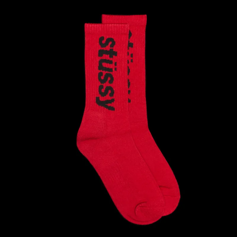 Helvetica Crew Sock made by Stussy