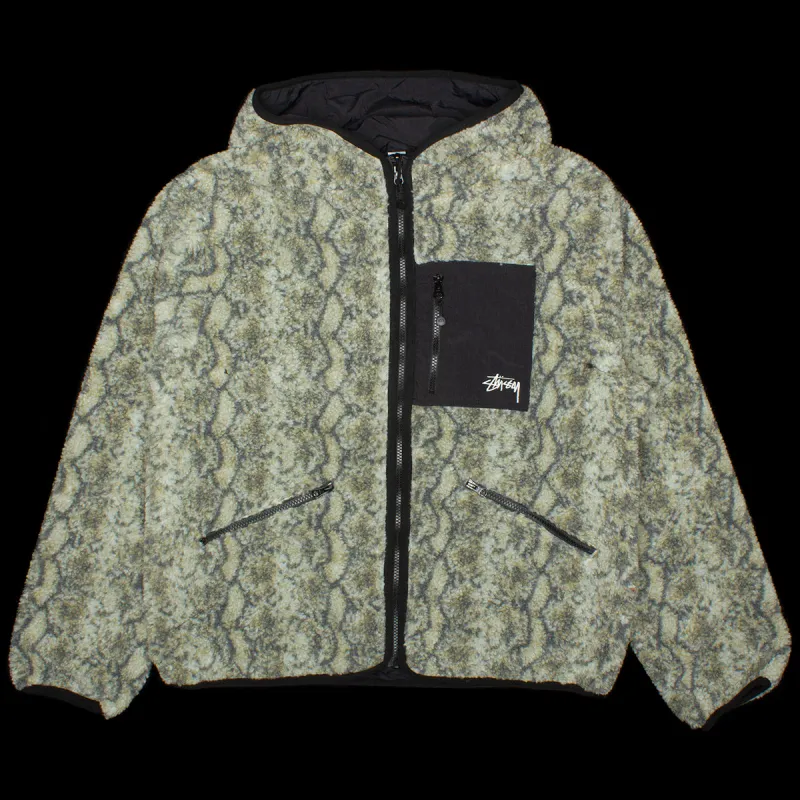 Snake Jacquard Sherpa Jacket made by Stussy