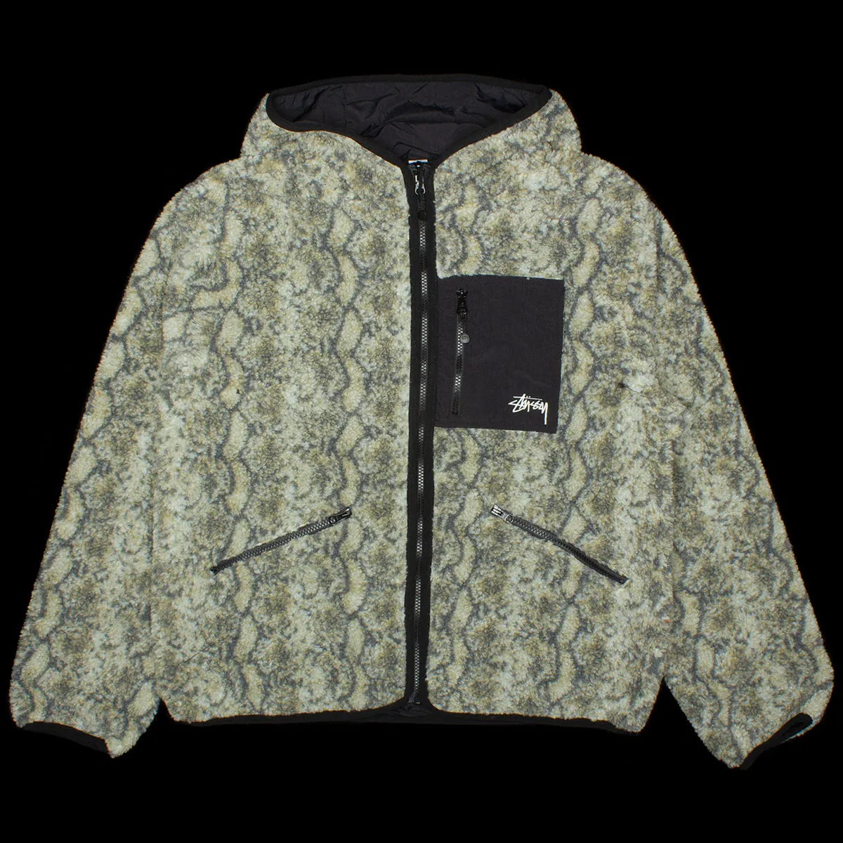Snake Jacquard Sherpa Jacket sold by Premier
