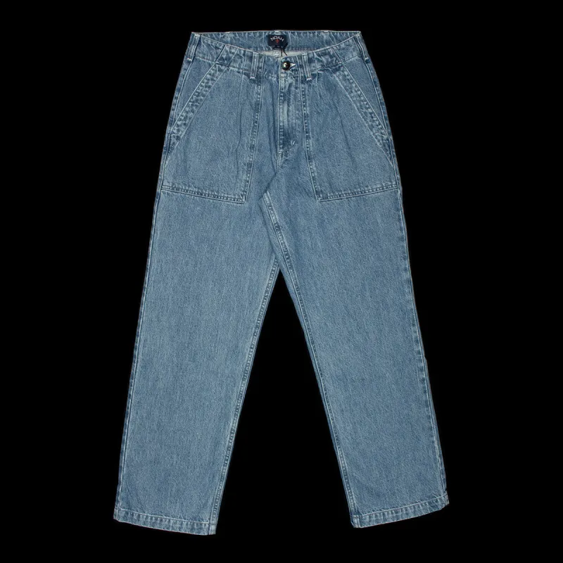 Denim Pleated Fatigue Pants sold by Premier