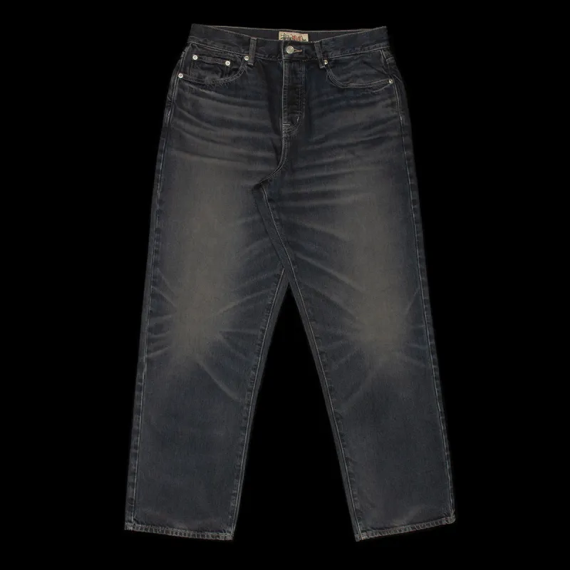 STUSSY BIG ‘OL JEAN WASHED CANVAS Black Stussy - WASHED CANVAS BIG OL' JEANS BLACK TROUSERS – LE