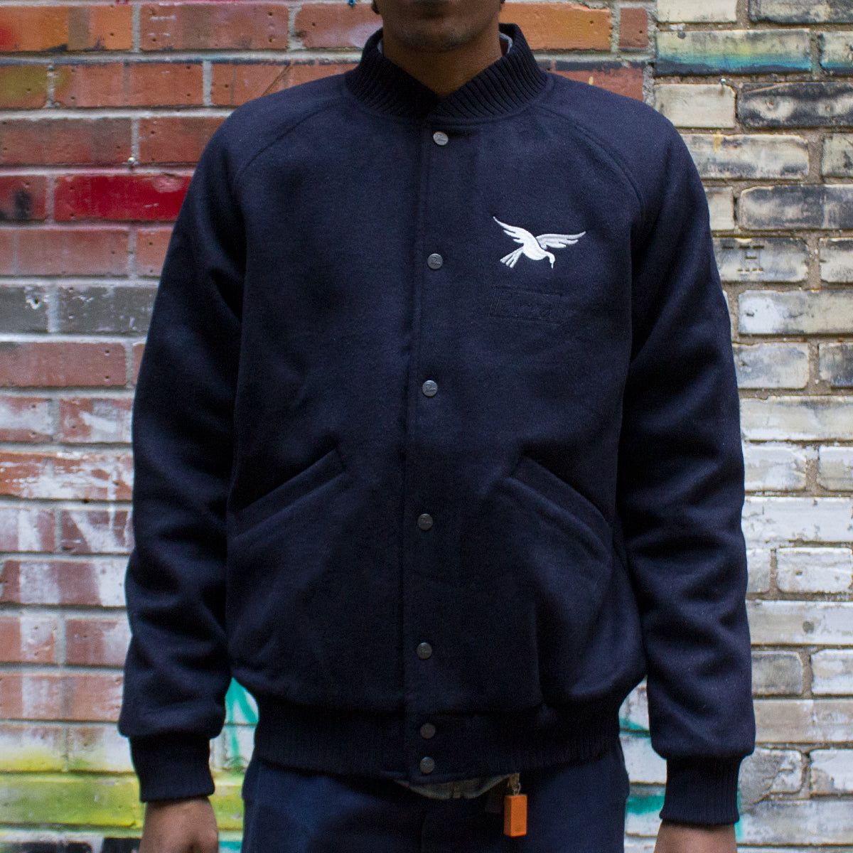 Sad Pencil Wool Varsity Jacket sold by Premier product image thumbnail 3