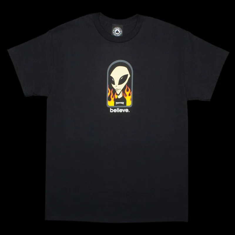 Thrasher x Alien Workshop Believe T-Shirt sold by Premier