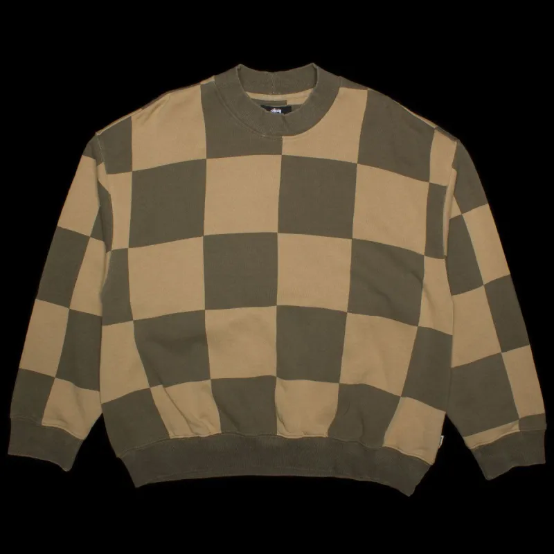 Women's Blur Checker Fleece Mock Neck made by Stussy