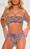 Brown Leopard Print Shirred High Waist Bikini Bottoms sold by Pretty Little Thing