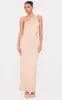 Cream Faux Suede One Shoulder Cut Out Maxi Dress sold by Pretty Little Thing