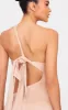 Cream Faux Suede One Shoulder Cut Out Maxi Dress sold by Pretty Little Thing