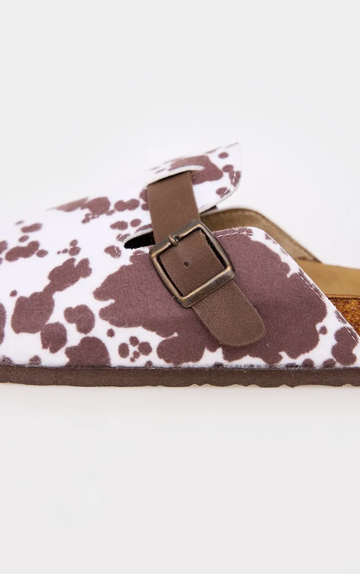 Cow Print Faux Suede Round Toe Buckle Mule Clogs sold by Pretty Little Thing product image thumbnail 4
