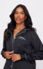 PRETTYLITTLETHING Black Contrast Piping Satin Long PJ Set sold by Pretty Little Thing