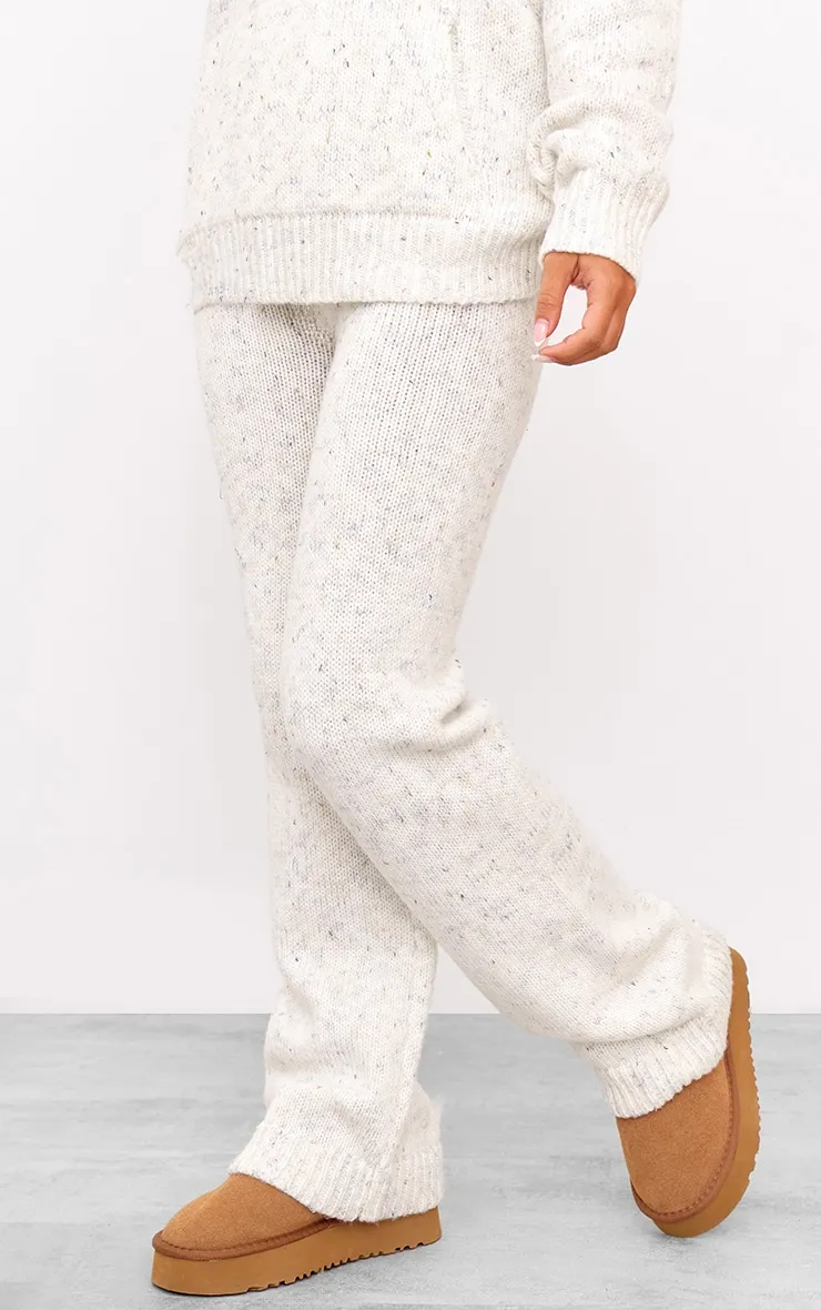 Cream Space Dye Knitted Wide Leg Trousers sold by Pretty Little Thing product image thumbnail 2