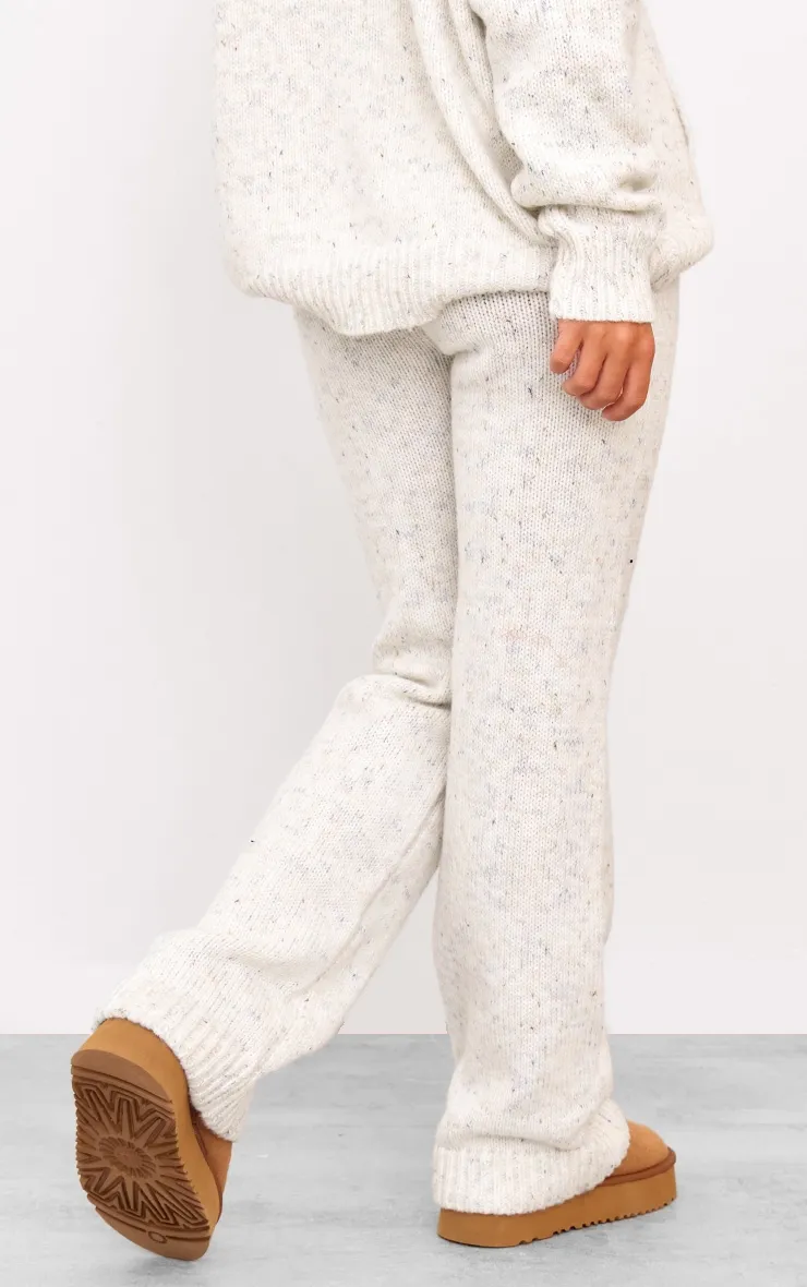 Cream Space Dye Knitted Wide Leg Trousers sold by Pretty Little Thing product image thumbnail 3
