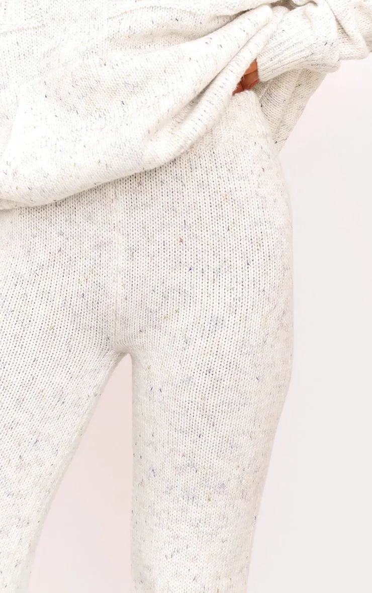Cream Space Dye Knitted Wide Leg Trousers sold by Pretty Little Thing product image thumbnail 4