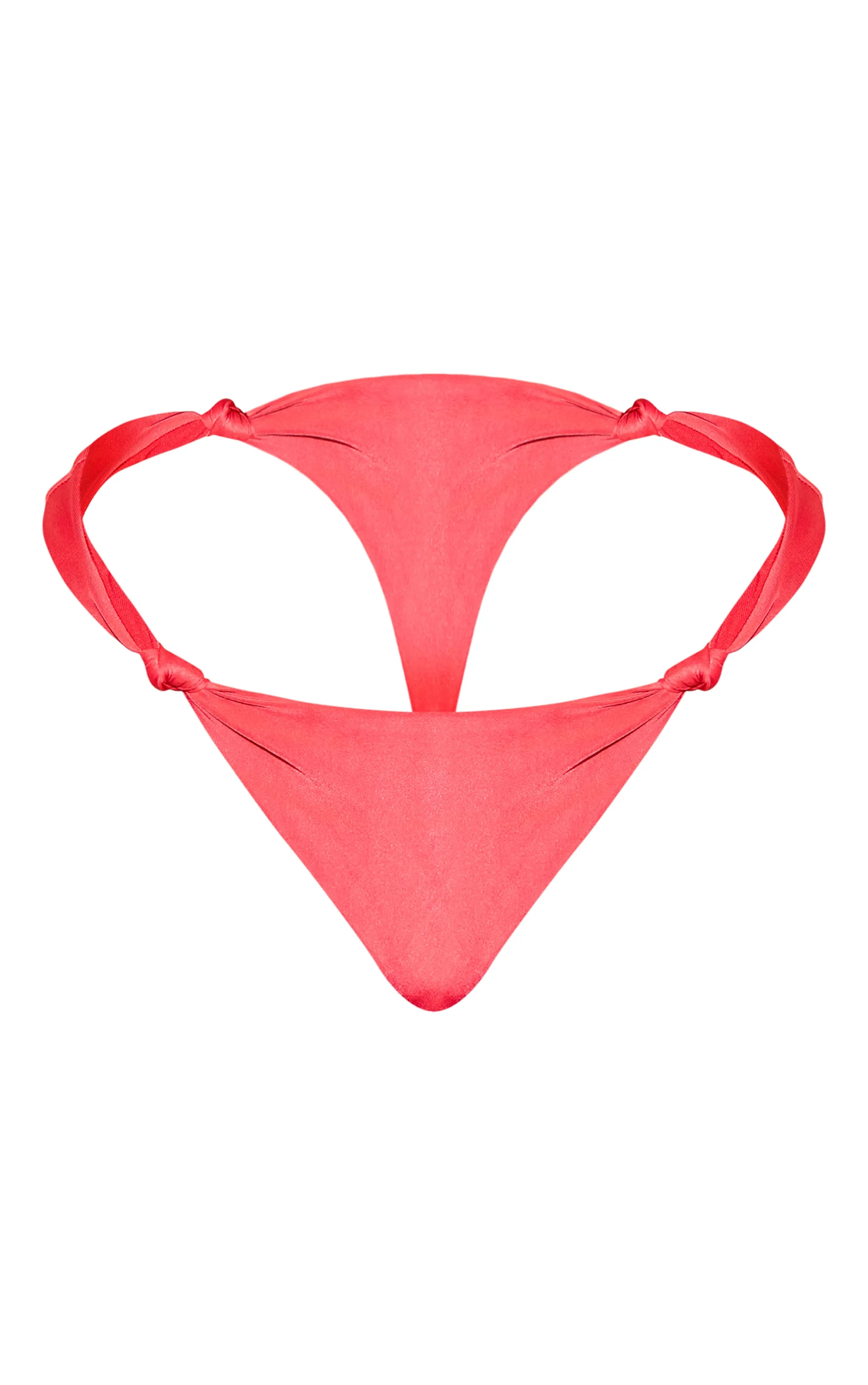 Red Ruched Knot Detail High Leg Bikini Bottoms sold by Pretty Little Thing product image thumbnail 5