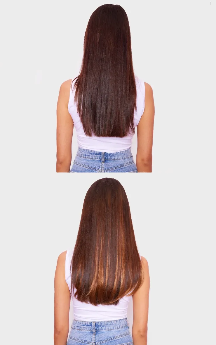 Lullabellz Thick 18` 1 Piece Straight Clip In Hair Extensions Golden Brown sold by Pretty Little Thing product image thumbnail 4
