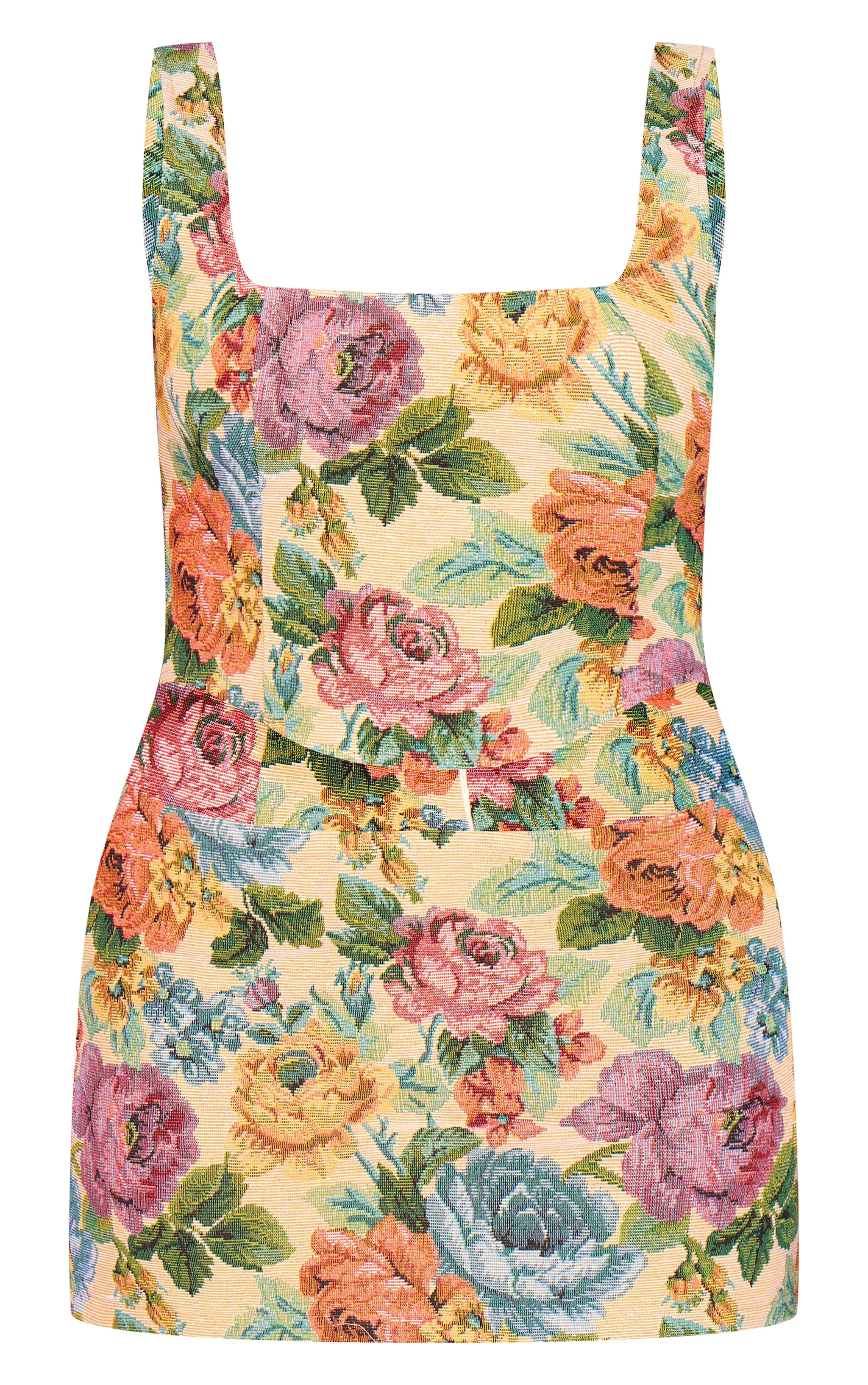 Petite Stone Floral Jacquard Cut Out Mini Dress sold by Pretty Little Thing product image thumbnail 5