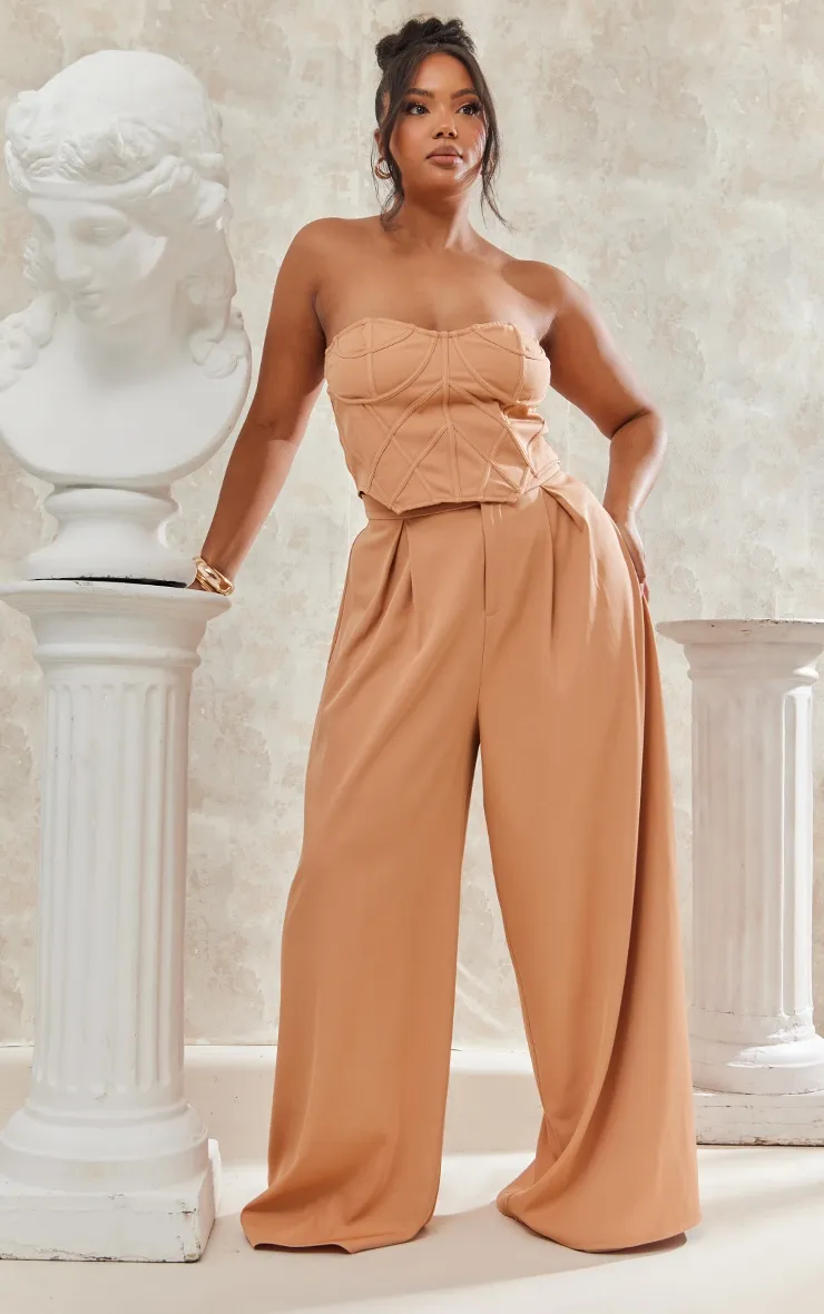 Plus Light Peach Bandeau Corset sold by Pretty Little Thing product image thumbnail 3
