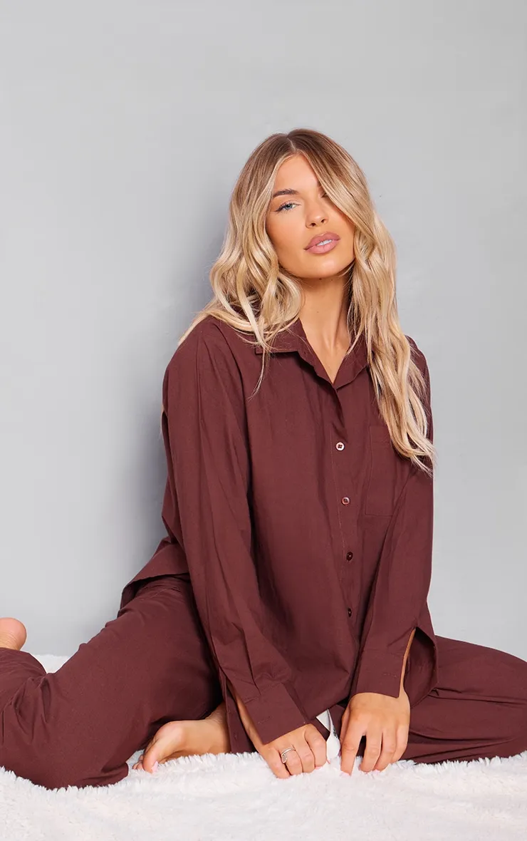 Chocolate Detail Long Sleeve Pyjama Shirt sold by Pretty Little Thing