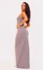 Petite Charcoal Contour Sculpt Strappy Maxi Dress sold by Pretty Little Thing