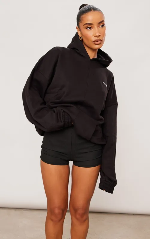 Black Badge Detail Oversized Hoodie sold by Pretty Little Thing
