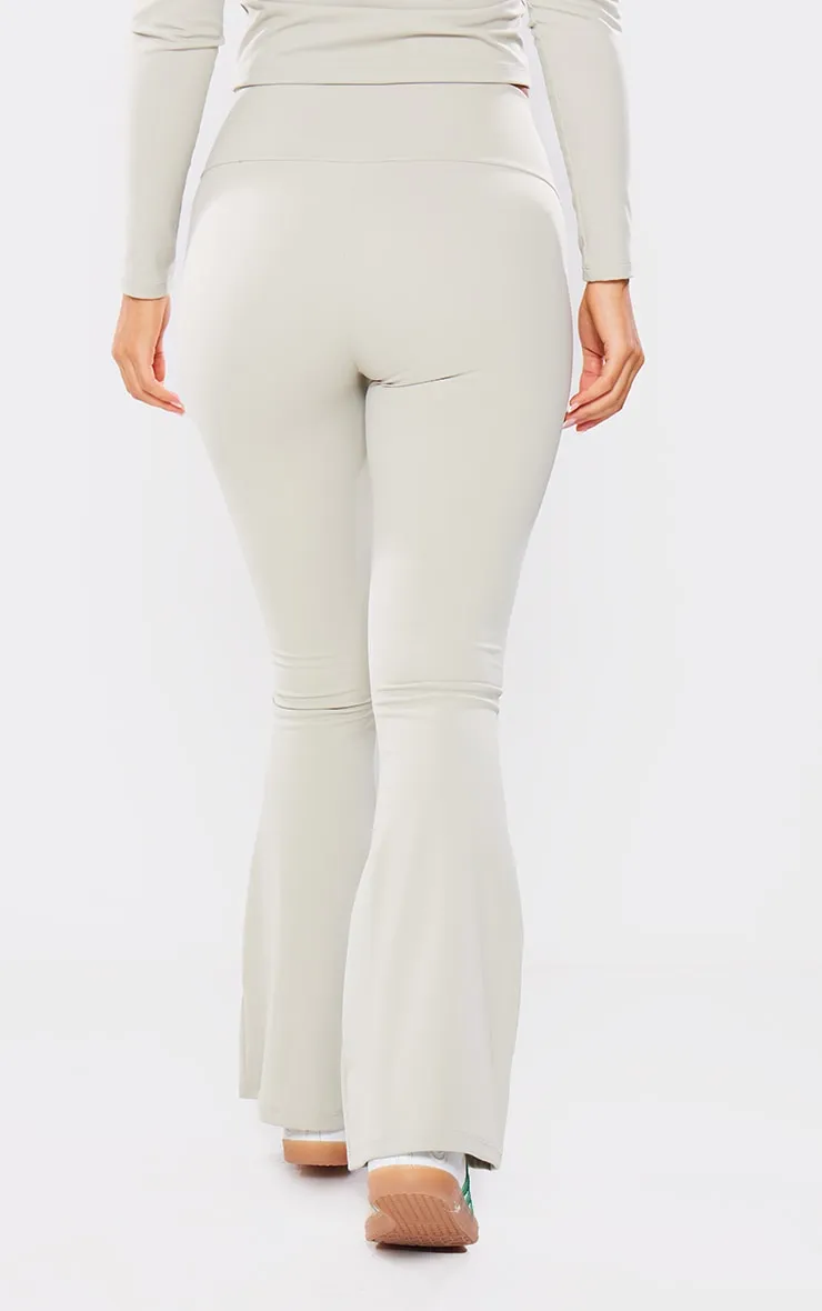 Petite Pale Khaki Contour Sculpt Seam Detail Flared Trousers sold by Pretty Little Thing product image thumbnail 3