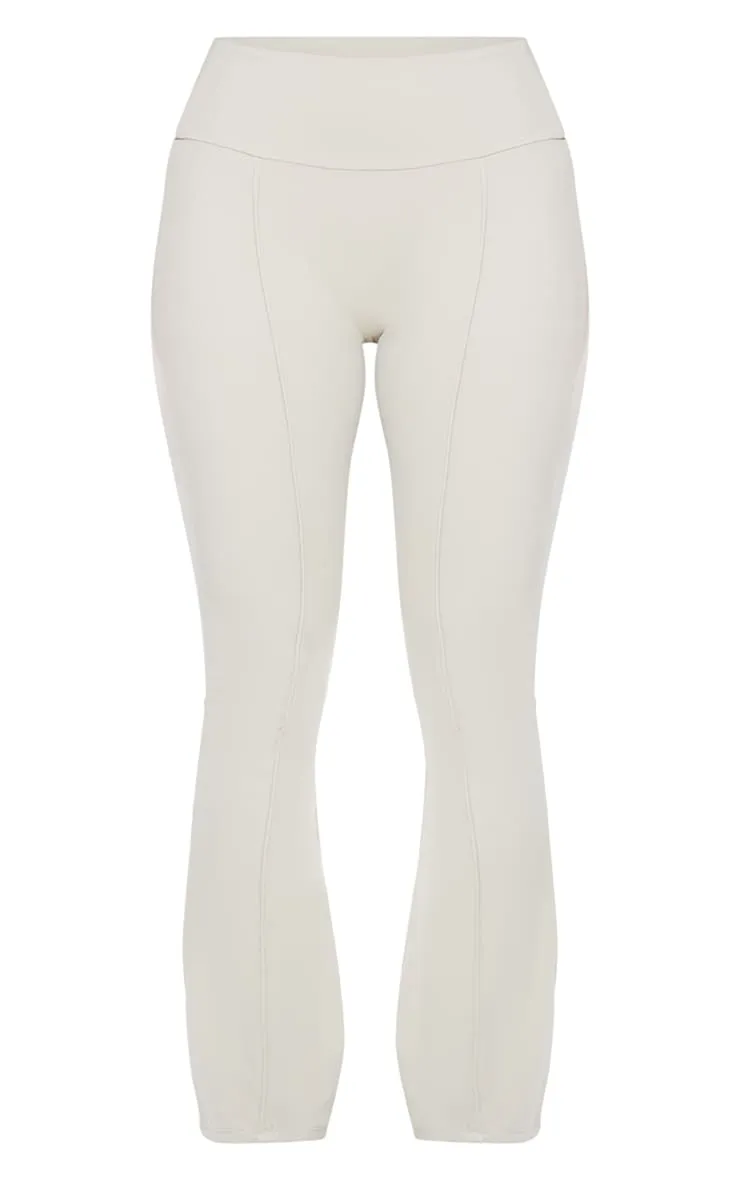 Petite Pale Khaki Contour Sculpt Seam Detail Flared Trousers sold by Pretty Little Thing product image thumbnail 5