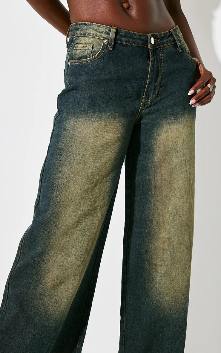 Tall Vintage Bleach Wash Low Rise Turn Up Hem Wide Leg Jeans sold by Pretty Little Thing product image thumbnail 4