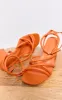 Orange PU Round Toe Multi Strap Block Heeled Sandals sold by Pretty Little Thing