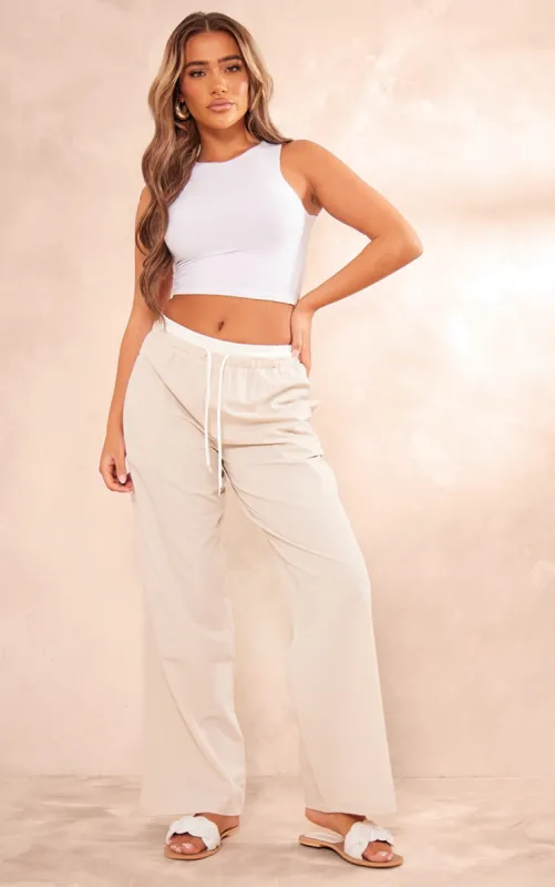 Stone Boxer Detail Drawstring Waist Trousers sold by Pretty Little Thing