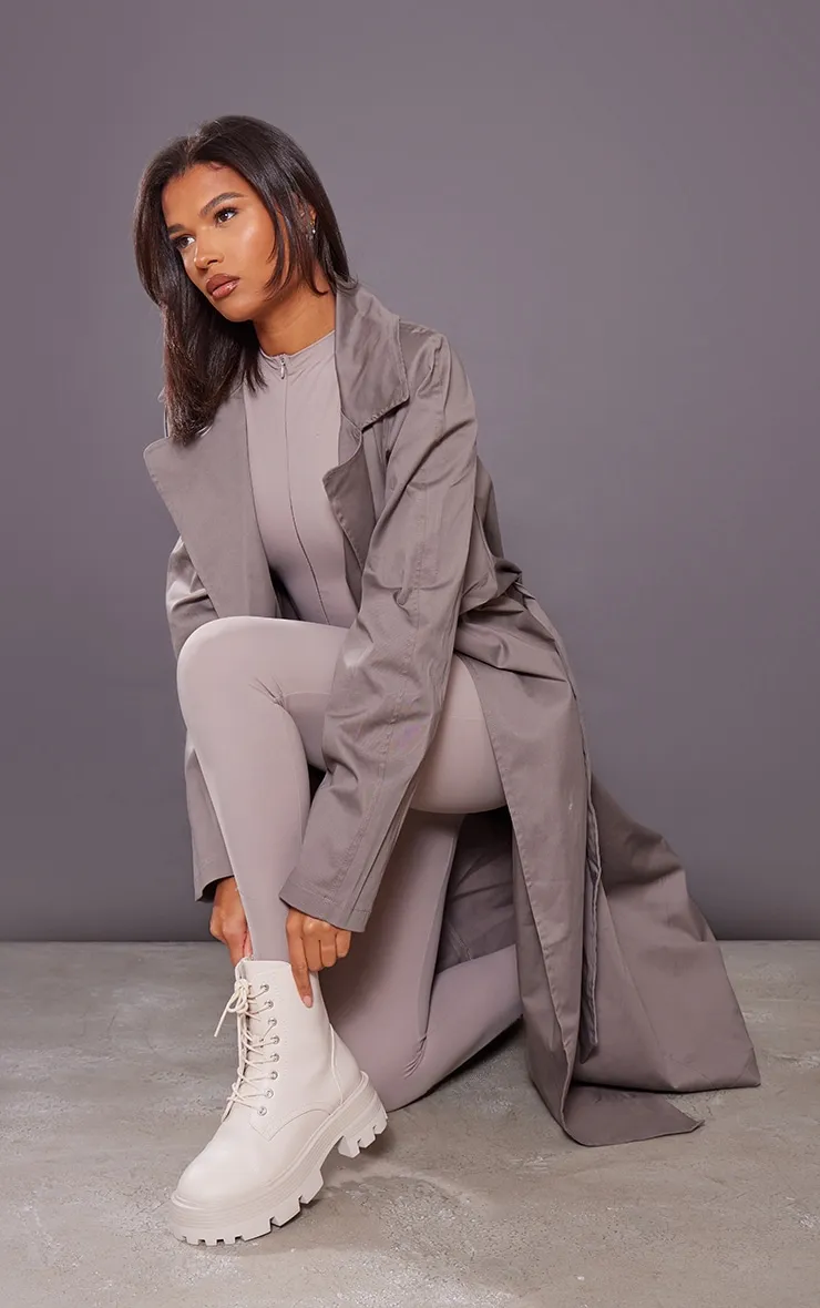 Cream Lace Up Chunky Sole Hiker Boots sold by Pretty Little Thing product image thumbnail 2